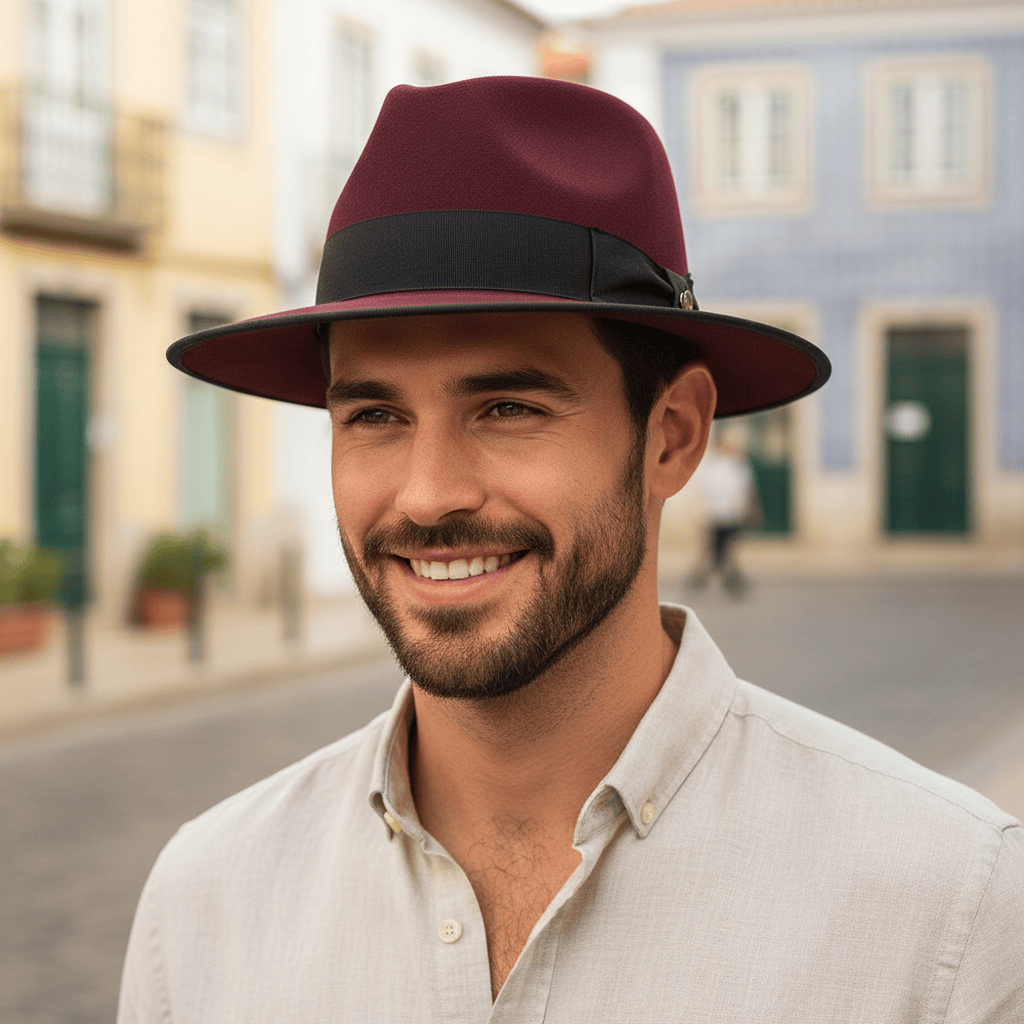 Panama Hat - Burgundy