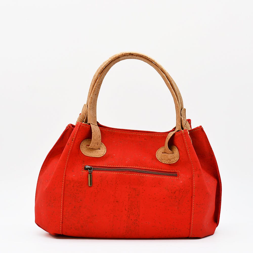 Perforated Cork Handbag - Red