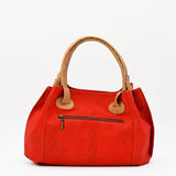 Perforated Cork Handbag - Red