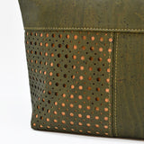 Perforated Cork Shoulder Bag - Green