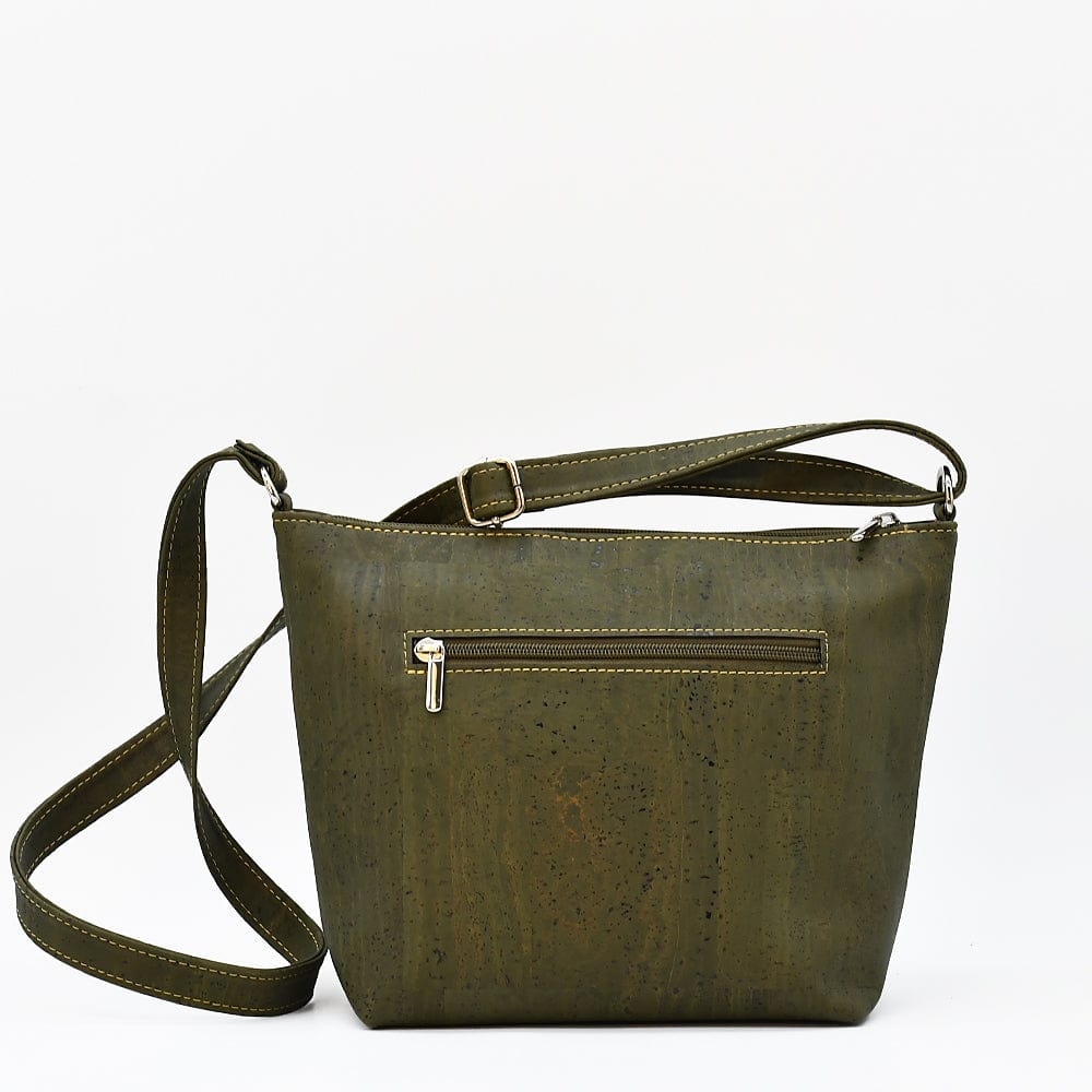 Perforated Cork Shoulder Bag - Green