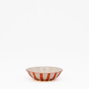 Petit bol en céramique rayé jaune et blanc Petite coupe rayée "Costa Nova Mar" - Rouge