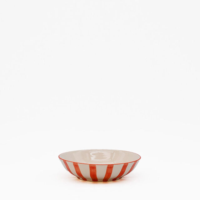 Petit bol en céramique rayé jaune et blanc Petite coupe rayée "Costa Nova Mar" - Rouge