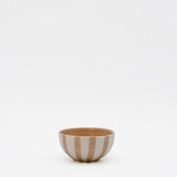 Petit bol en céramique rayé moka et blanc Petit bol rayé  "Costa Nova Mar" - Moka
