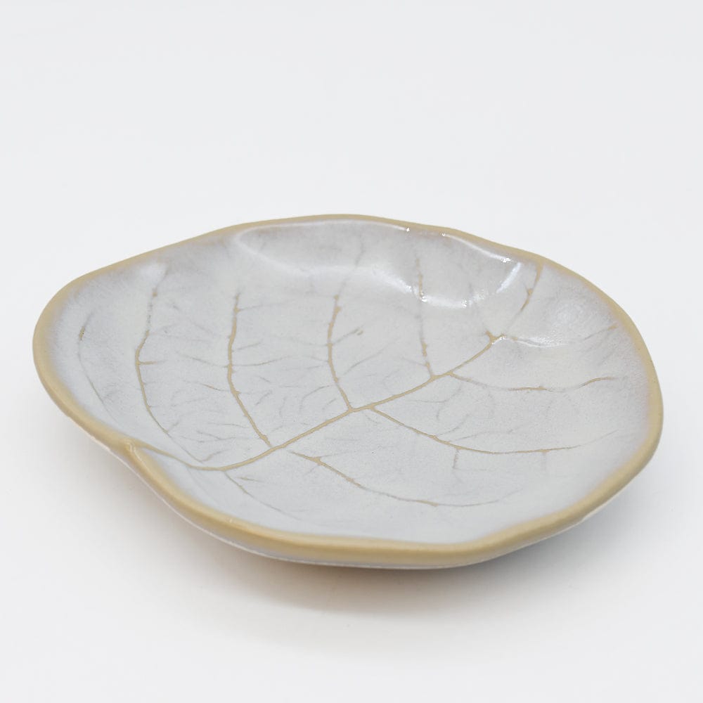 Petite assiette en grès en forme de chou 13cm - Blanc