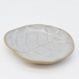 Petite assiette en grès en forme de chou 13cm - Blanc