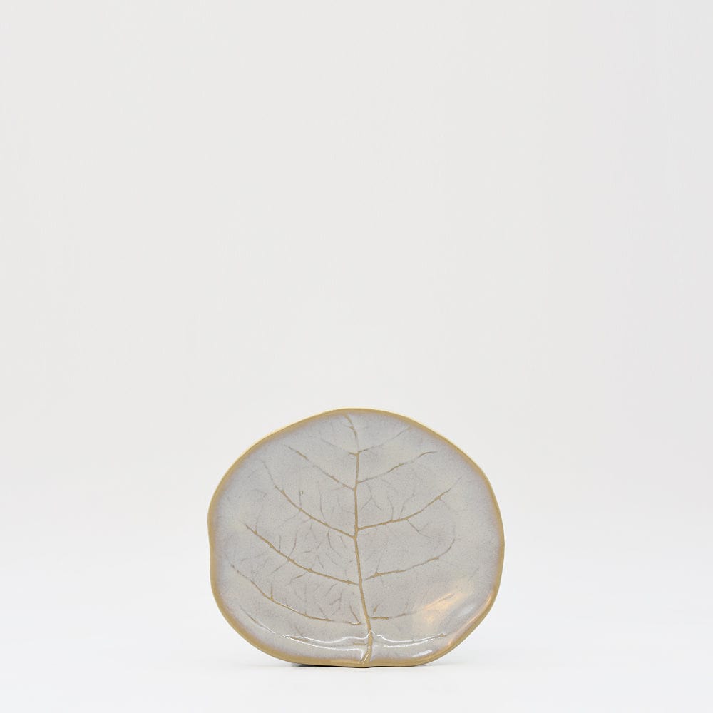 Petite assiette en grès en forme de chou 13cm - Blanc