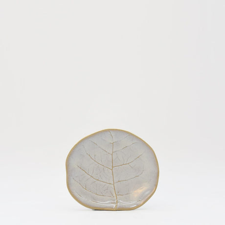 Petite assiette en grès en forme de chou 13cm - Blanc
