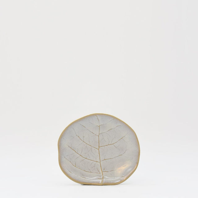 Petite assiette en grès en forme de chou 13cm - Blanc