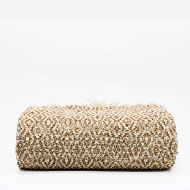 Plaid en coton 79x53'' - Beige
