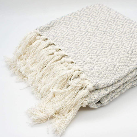 Plaid en coton 79x53'' - Gris clair