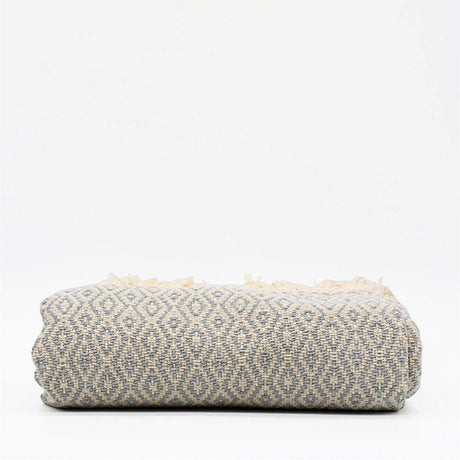 Plaid en coton 79x53'' - Gris clair