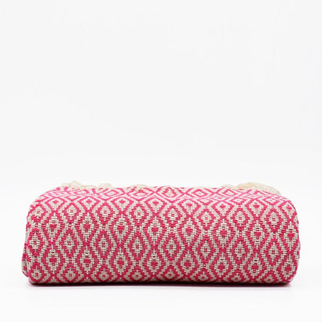 Plaid en coton 79x53'' - Rose