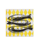 Pop Sardinha I Ceramic and Cork Trivet - 5.9" Jaune