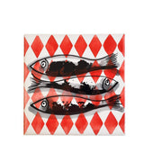 Pop Sardinha I Ceramic and Cork Trivet - 5.9" Rouge