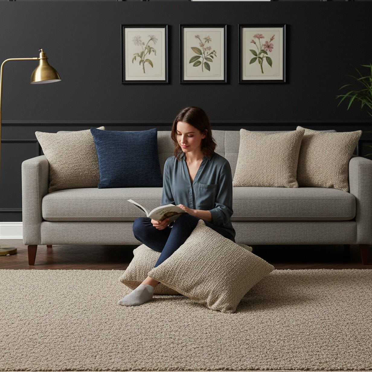 Portuguese Handmade Oversized Pillow Cover - Beige