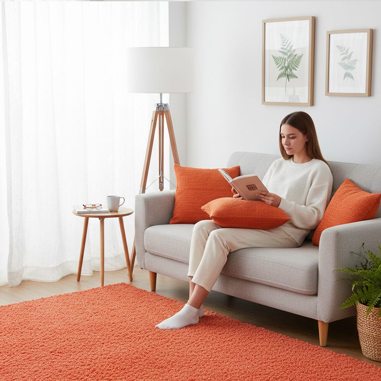 Portuguese Handmade Oversized Pillow Cover - Orange