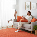 Portuguese Handmade Oversized Pillow Cover - Orange