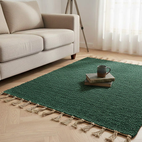 Portuguese Handmade Rug - Dark green