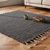Portuguese Handmade Rug - Dark grey