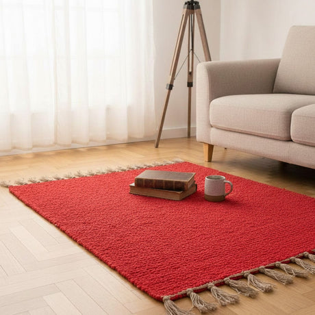 Portuguese Handmade Rug - Red