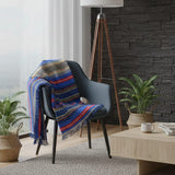 Portuguese Style fringed Blanket - Blue