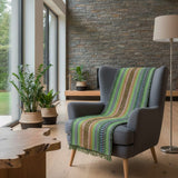 Portuguese Style fringed Blanket - Light Green