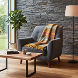 Portuguese Style fringed Blanket - Ochre