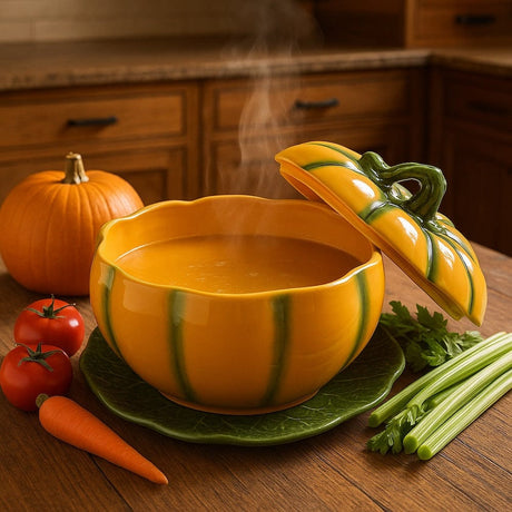 Pumpkin-shaped Ceramic Tureen