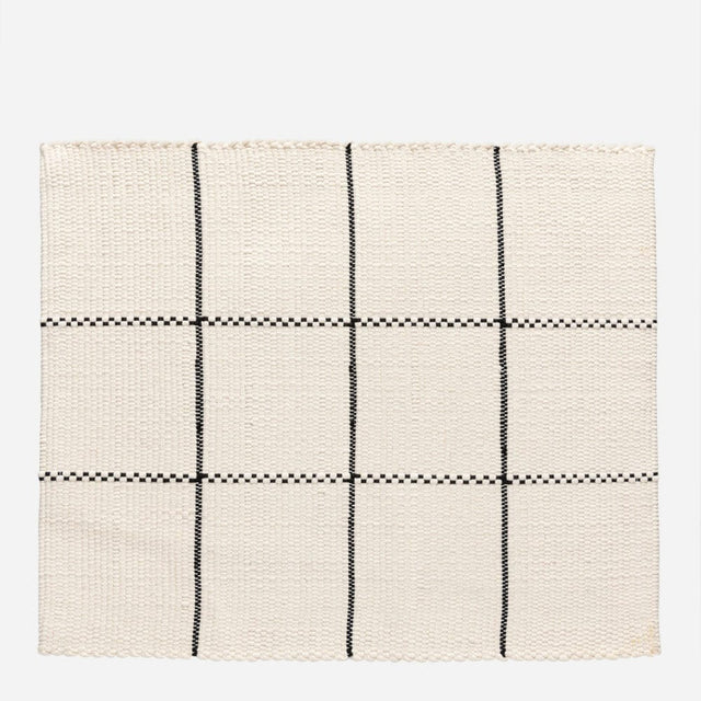 Recycled Cotton Placemat – Off-white and Black