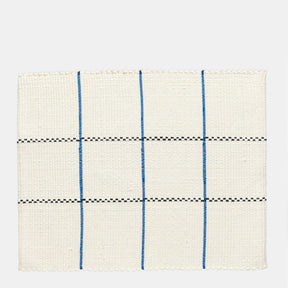 Recycled Cotton Placemat – Off-white and Blue