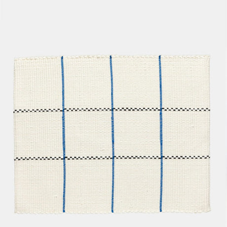 Recycled Cotton Placemat – Off-white and Blue
