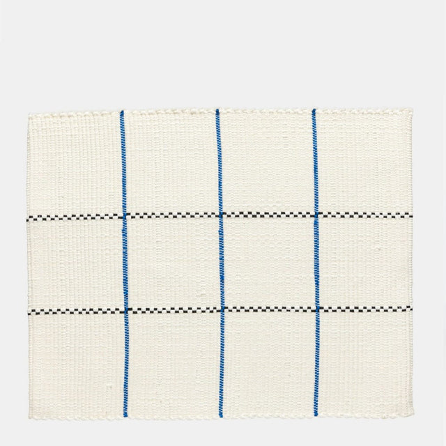 Recycled Cotton Placemat – Off-white and Blue