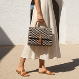 Reed Satchel Bag - 9.8'' - Blue & Natural