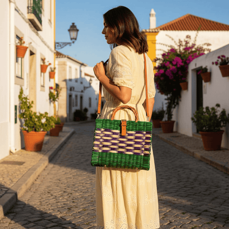 Reed Shopping Bag - 10.2'' - Green