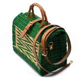 Reed Shopping Bag - 10.2'' - Green & Natural