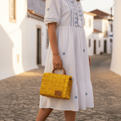 Reed Shopping Bag - 8.7'' - Yellow