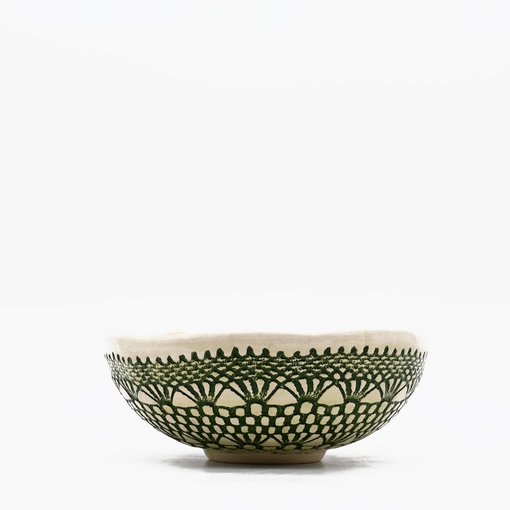 Renda I Handmade Ceramic Bowl - 6.3'' - Green - Luisa Paixao | USA