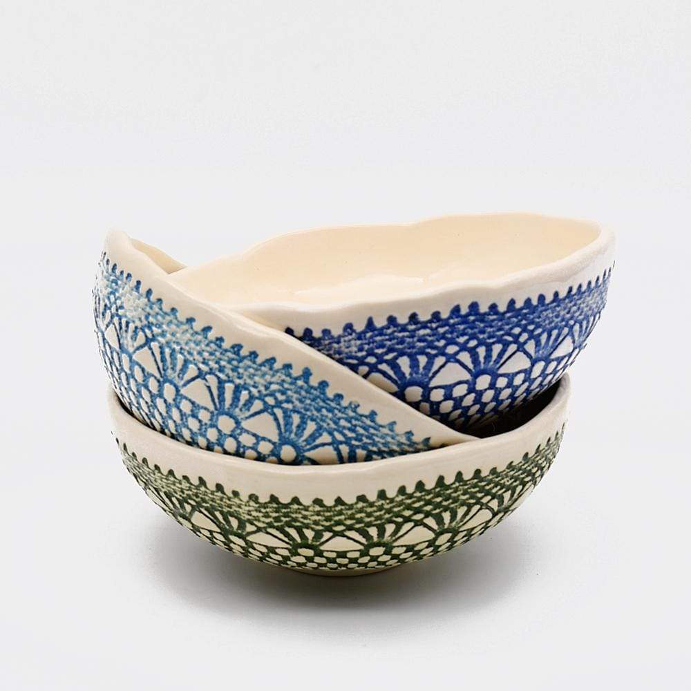 Renda I Handmade Ceramic Bowl - 6.3'' - Green - Luisa Paixao | USA