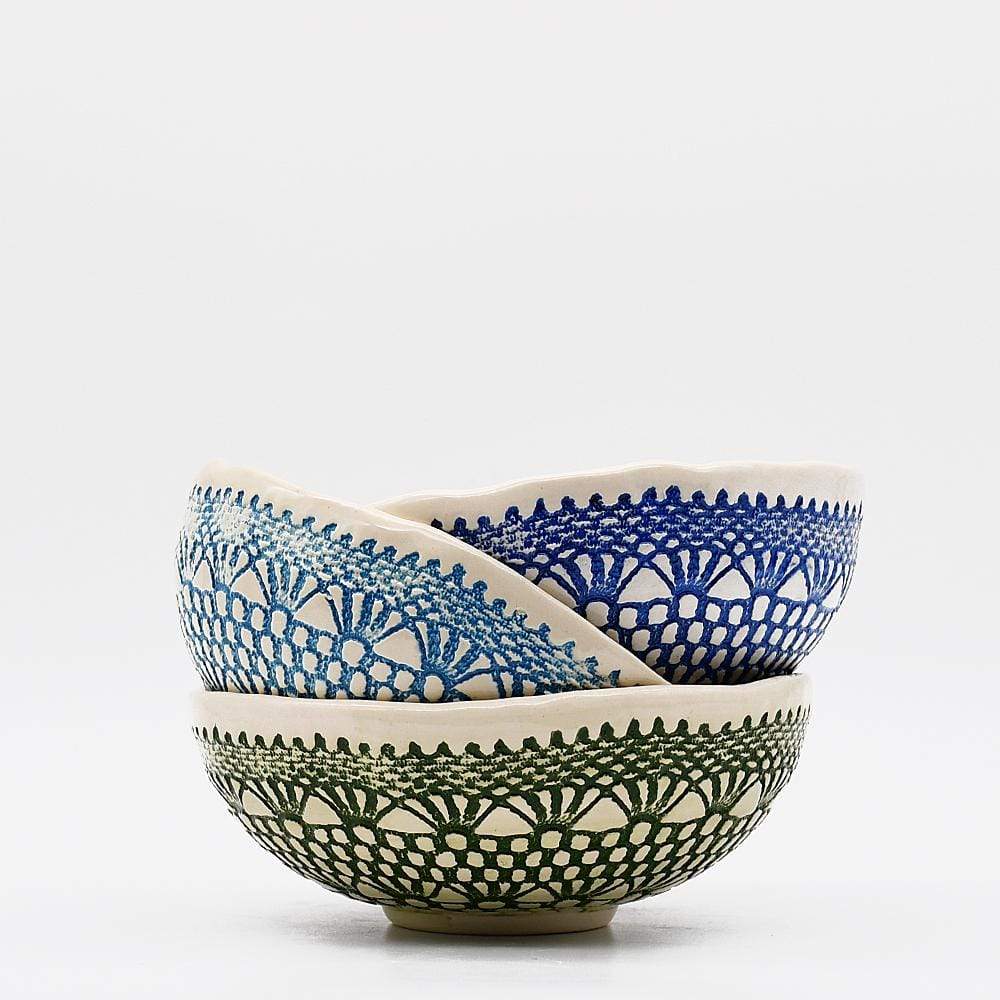 Renda I Handmade Ceramic Bowl - 6.3'' - Turquoise - Luisa Paixao | USA