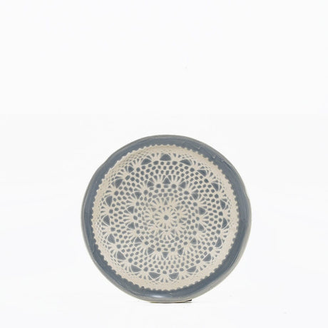 Renda I Handmade Ceramic Bread / Butter Plate - Grey Motif 2