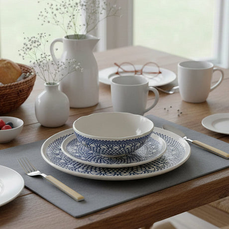 Renda I Handmade Ceramic Dinner Plate - Blue