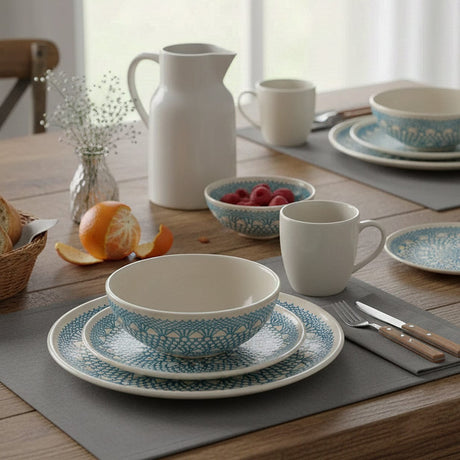 Renda I Handmade Ceramic Dinner Plate - Turquoise