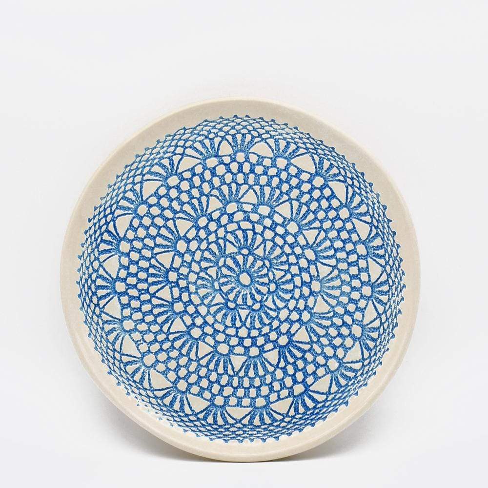 Renda I Handmade Ceramic Plate - 10.6'' - Turquoise - Luisa Paixao | USA