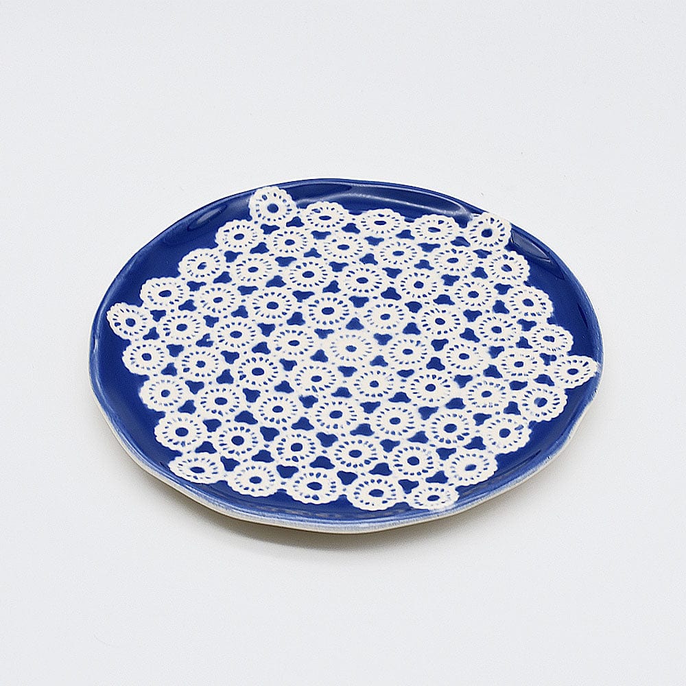 Renda I Handmade Ceramic Plate - 6.7'' - Blue - Luisa Paixao | USA