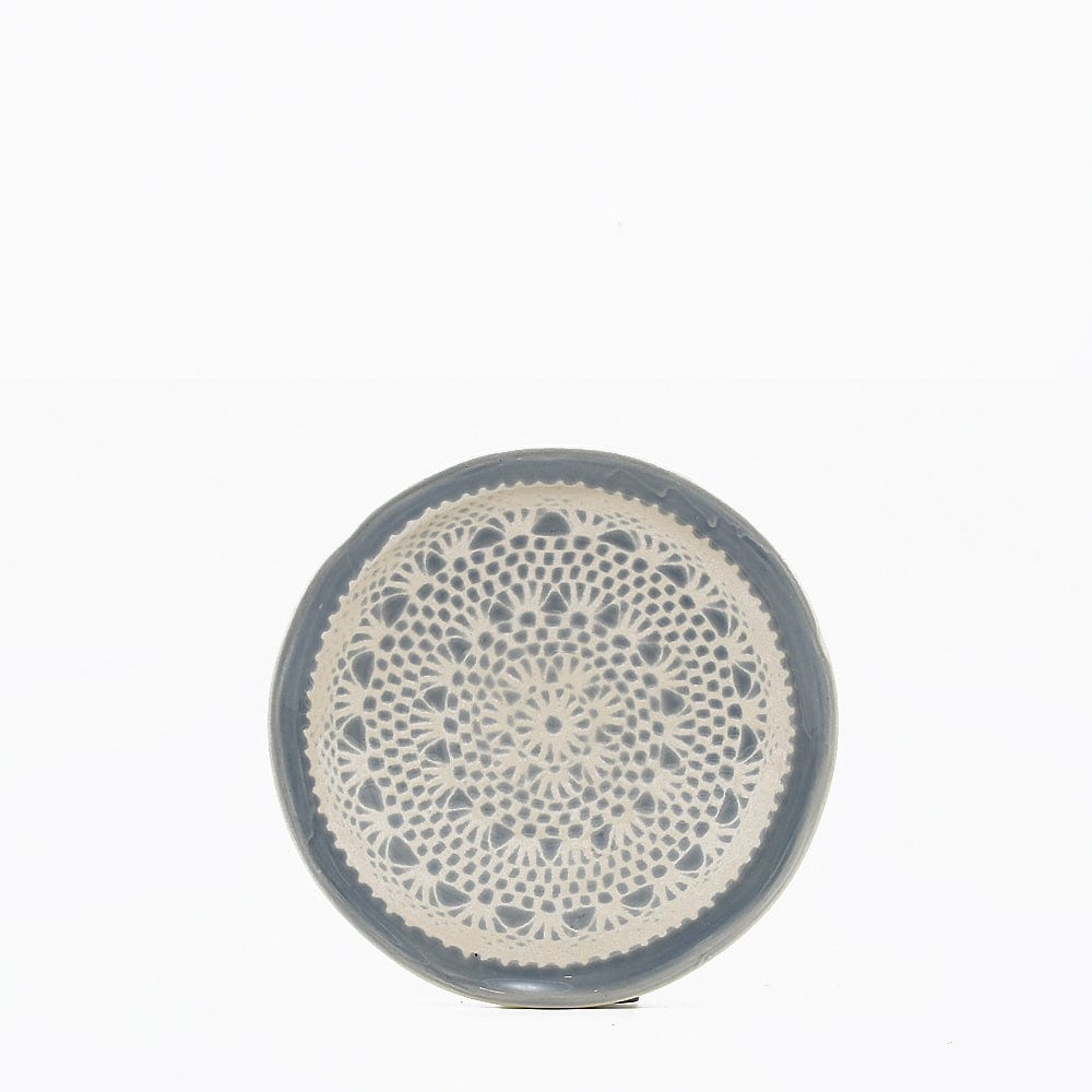 Renda I Handmade Ceramic Plate - 6.7'' - Grey - Luisa Paixao | USA