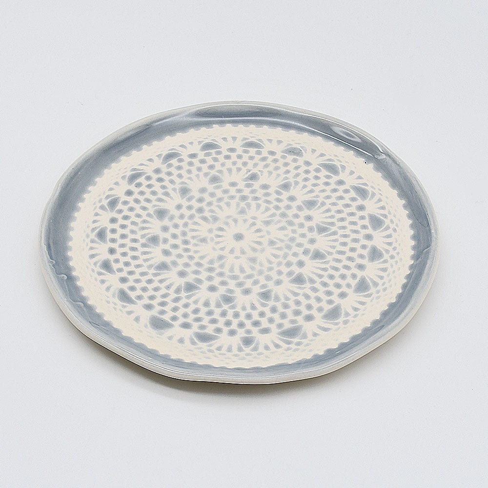 Renda I Handmade Ceramic Plate - 6.7'' - Grey - Luisa Paixao | USA