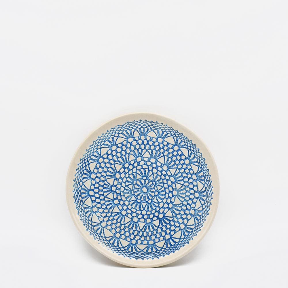 Renda I Handmade Ceramic Plate - 7.9" - Turquoise - Luisa Paixao | USA