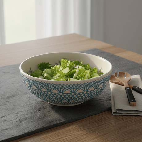 Renda I Handmade Ceramic Salad Bowl - Turquoise