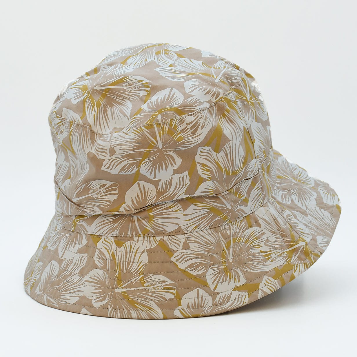 Reversible Cotton Bucket Hat - Beige